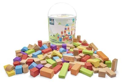 Immagine prodotto di Nuovi giocattoli classici, blocchi da costruzione in legno colorati-100 pezzi