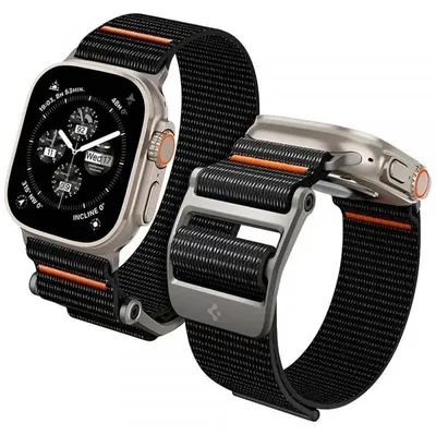 Zdjęcie produktu dla Spigen AMP05981, Band, Smartwatch, Czarny, Apple, Apple Watch Ultra 1 / 2 (49mm) Apple Watch Series 9 / 8 / 7 (45mm) Apple Watch Series SE 2 / SE /..., Nylon
