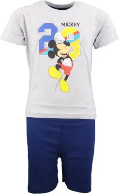 Produktbild von Disney Mickey Maus Kinder Schlafanzug Pyjama kurz – Grau / 128