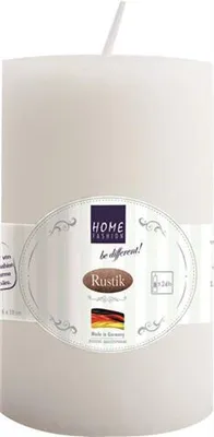 Produktbild von Kerze Stumpen Rustik white - weiß Ø 6cm, Höhe 10cm