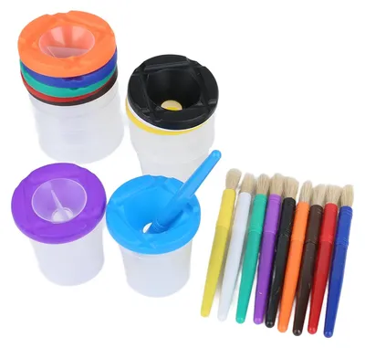 Immagine prodotto di Solidchoice - Set di bicchieri antiscivolo per bambini, con pennello