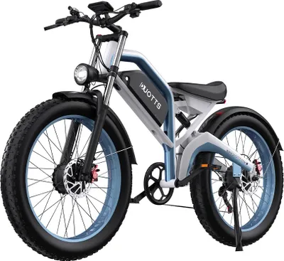 Produktbild von Duotts N26 E-Bike - Motor 750W*2 Batterie 48V20AH 26*4.0 Zoll Fett Hydraulische Bremsen - Weiß Blau