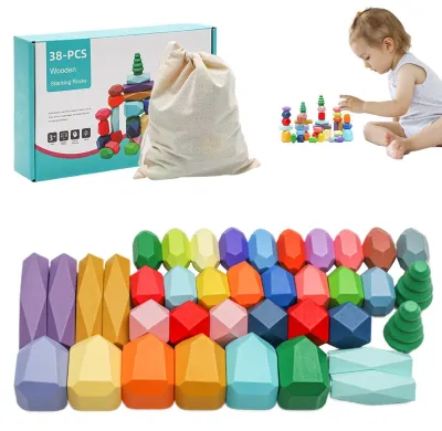 Produktbild von Holz-Sensorische Stapelsteine für Kinder