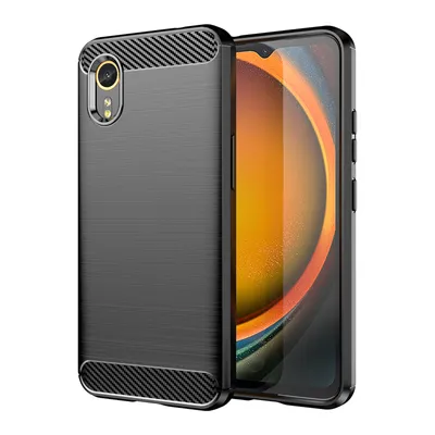 A black phone case is shown on a white background, with a smartphone partially visible inside.