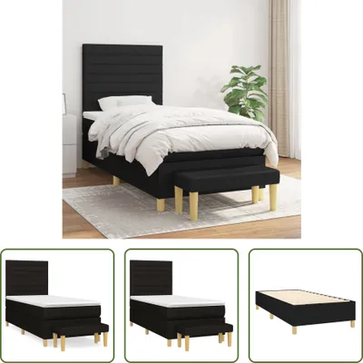 Produktbild von The Living Store Boxspringbett mit Matratze Schwarz 90x200 cm Stoff