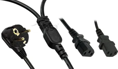 Produktbild von AKYGA Netzkabel ''Y'' AK-PC-04A Splitter CCA CEE 7/7 / 2x IEC C13 1,8 m