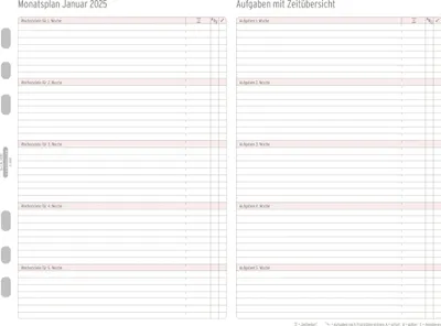 Immagine prodotto di Piano mensile A5 calendario 2025