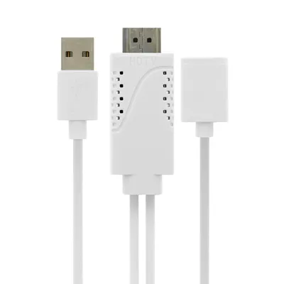 Produktbild von Avizar, MHL-Kabel (USB-Buchse auf HDMI-Stecker) für HDTV, Smartphones und Tablets, Weiß