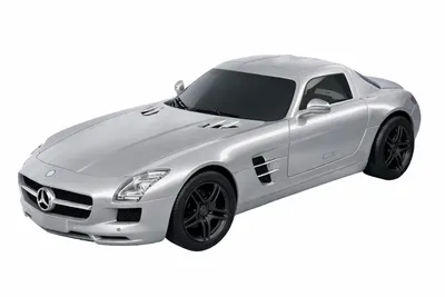 Produktbild von RC SPORTAUTO 18cm ferngesteuert 1:24 Mercedes-Benz Modellauto Modell Auto Fahrzeug Spielzeugauto 32 (Mercedes-Benz SLS AMG, Silber-Metallic)