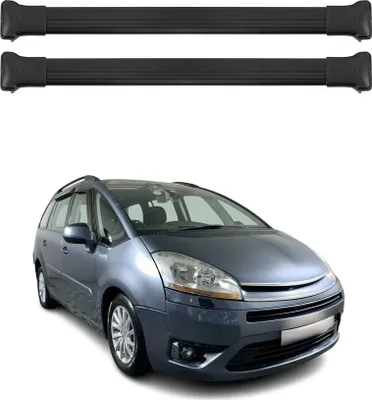 Image de Barres de toit transversales pour Citroen C4 Picasso 2006-2013 Noir Aluminium