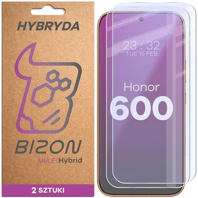 Produktbild von 2x Flexibles Hybridglas für Honor 600 5G, Bizon Hybrid Mule Duo