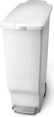 Produktbild von simplehuman 40 Liter schmal Treteimer, weißer Kunststoff - 16,5x16,5x28 cm; CW1362
