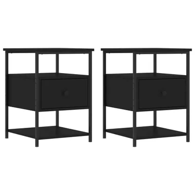 Produktbild von Nachttische 2 Stk. Schwarz 40x42x56 cm Holzwerkstoff