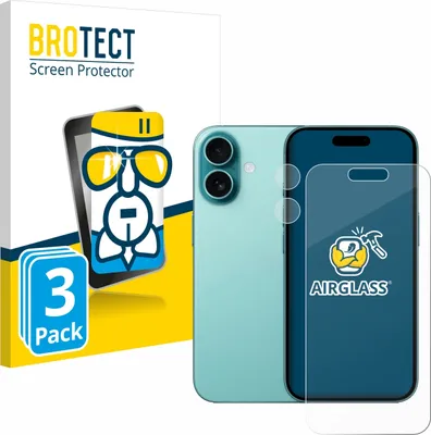 Produktbild von 3x BROTECT Schutzglas für Apple iPhone 16 (Display+Kamera) Schutzfolie Panzer Folie Glas Display Schutz klar
