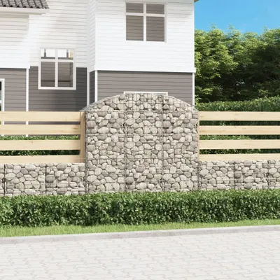 Zdjęcie produktu dla Maison Exclusive - Łukowaty kosz gabionowy 150x50x140/160 cm, galwanizowane żelazo