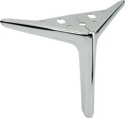 Produktbild von Elegante Möbelbein Chrom Silber 15 cm, Metallfüße mit Kratzschutz für eine moderne und stilvolle Inneneinrichtung.
