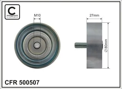 Produktbild von CAFFARO 500507 Umlenkrolle Keilrippenriemen 80mm für HYUNDAI Tucson (TL, TLE) für KIA SPORTAGE (SL)