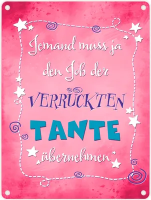 Produktbild von Lustiges Metallschild in 15x20 cm für verrückte Tante