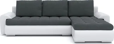 A sectional sofa with a chaise lounge is shown against a white background.