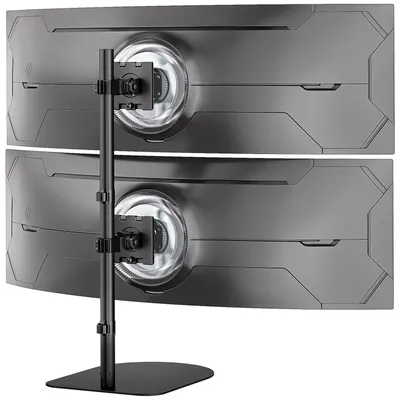Produktbild von Monitorhalterung für 2 Monitore übereinander, 17–49 Zoll, freistehend, höhenverstellbar, 20 kg je Arm, VESA 75/100