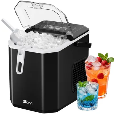 Mini-Eiswürfelmaschine, 12 kg/Tag, selbstreinigend, tragbar