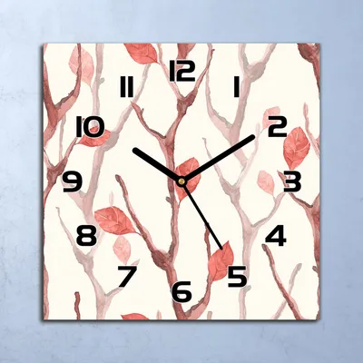 Produktbild von Wanduhr Echt-Glas-Küchenuhr Herbstzweige Quarz Lautlos 30x30 Deko Bilder