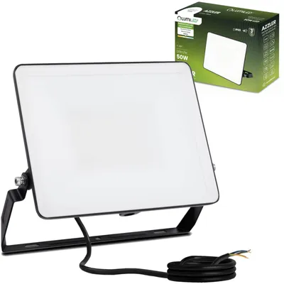 Obrázok produktu pre LUMILED LED reflektor 50W super jasný vonkajší reflektor 6000 Lm LED reflektor reflektor pre vonkajšie IP65 IK05 vodotesný 4000K neutrálne biele reflektory reflektory čierne reflektory