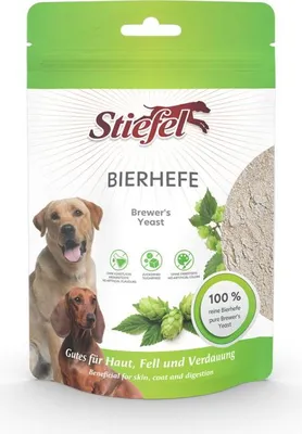 Produktbild von Bierhefe für Hunde 100 gr. zur Unterstützung von Haut, Fell, Verdauung und Fellwechsel