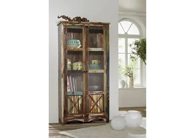 Produktbild von MASSIVMOEBEL24 Vitrine Altholz 90x40x180 mehrfarbig lackiert NATURE OF SPIRIT #52