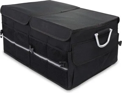 Productafbeelding van Unyqoos® Bagageorganizer – opvouwbare autobag 58x40x30 cm, met draaghandgrepen en klapdeksel, geschikt voor de meeste kofferbakken
