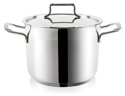 Image de Casserole en acier inoxydable avec couvercle ANETT - Casserole pour soupes et bouillons - 16 cm - 2,3 litres - e LFGB