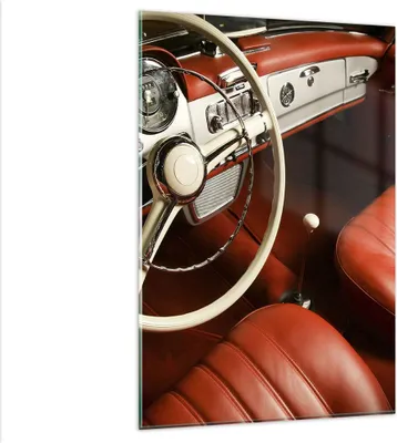 Produktbild von Bilder auf glas - Einteilig - Auto Innenraum Klassisch - 80x120cm - Glasbilder - Wandbilder - Bilder - zum Aufhängen bereit - Wanddekoration aus Glas - Glas Bilder - Wandbild auf Glas - GPA80x120-0149