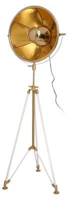 Image de Lampadaire Bowie en acier beige et or
