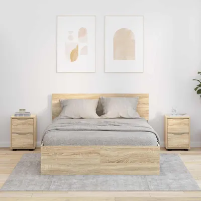 Produktbild von vidaXL Nachttische 2 pcs Sonoma-Eiche 30,5 x 30 x 43 cm Holzwerkstoff