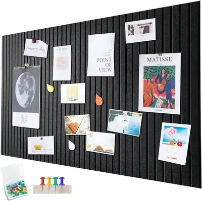 Obrázok produktu pre Plstená nástenka 120 x 90 cm, čierna, samolepiaca, hrúbka 1 cm, do kancelárie