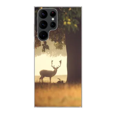 Produktbild von MuchoWow® Handyhülle Schutzhülle Hülle für Samsung Galaxy S22 Ultra Hirsche - Bäume - Wald Silikon Softcase Handy Hülle - Abbildung