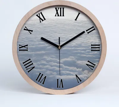 Produktbild von Holzuhr 20fi cm wanduhr - schwarze Spitzen - Flug über den Wolken