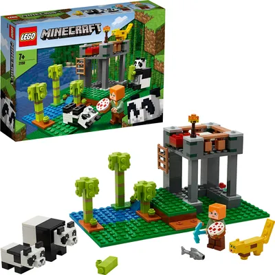 Produktbild von LEGO 21158 Minecraft Der Panda-Kindergarten, Bauset mit Alex und Tierfiguren, Spielzeuge für Mädchen und Jungen ab 5 Jahren