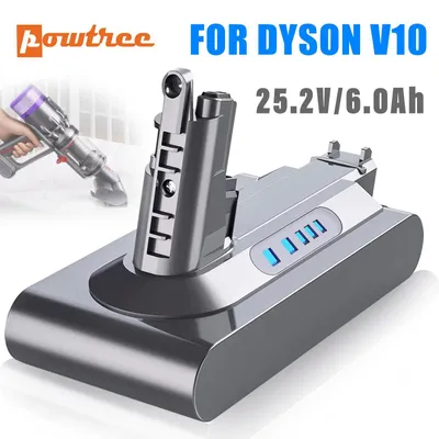 Produktbild von Ersatzakku für V10/SV12 - Li-Ion - Spannung 25,2 V - Kapazität 6000 mAh - Mit Filter - Kompatibel mit Cyclone V10 Serie - Blau