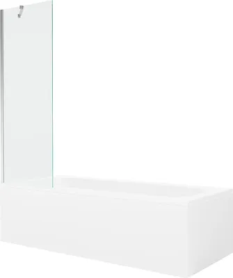 Produktbild von Mexen Vega rechteckige Wanne 160 x 70 cm mit Verkleidung und 1-flügeliger Schiebeabtrennung 60 cm, transparent, chrom - 5501160?