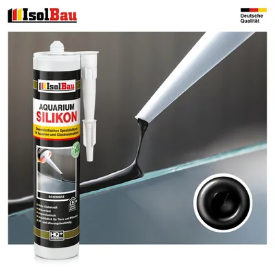 Isolbau Aquarium Silikon 300 ml Schwarz 1 Stück Glassilikon dauerelastisch wasserdicht