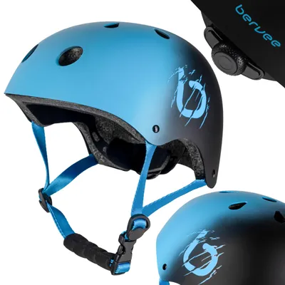 Produktbild von Kinder Fahrrad- und Inlineskate-Helm Bervee nino M (55-60 cm) Schwarz-Blau