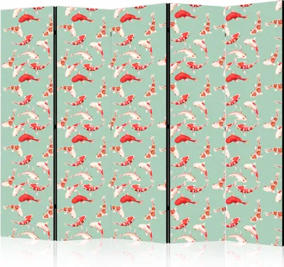 Obrázok produktu pre Paraván jednostranný Animals 225x172 cm 5-dielny zelený