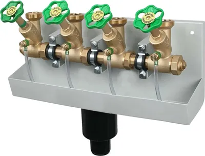 Produktbild von SCHLÖSSER Kompakt-Verteilerstation 4-Strang Verteiler - Zulauf 1 Zoll - DN 25, mit Ablaufrinne