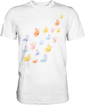 Produktbild von Frauen Pastel Schmetterlinge T-Shirt – White / S