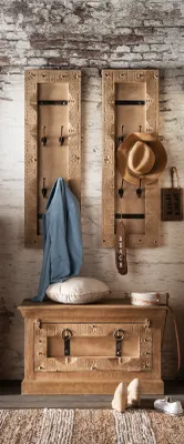 Produktbild von SIT Möbel Dielen-Set aus Mangoholz | 3-tlg. | natur lackiert | 1 Schuhschrank, 2 Garderobenpaneele| B 85 x T 40 x H 45 cm | 18001-71 | Serie DAIPUR
