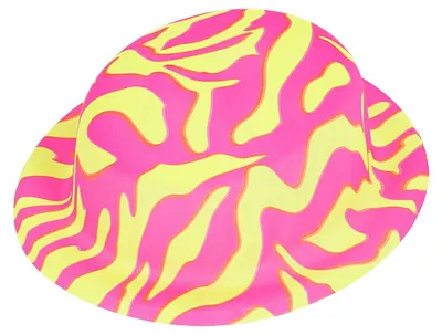 Produktbild von Partyhut als Trilby oder Melonenhut – Cooler Hut für Party, Karneval & Festival – für Damen & Herren – Perfektes Kostüm Zubehör für Fasching, Mottoparty & Events: P-24 Melone pink gelb Modell wählen: P-24 Melone pink gelb