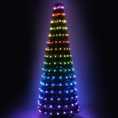 Immagine prodotto di Luci natalizie ACA, 216 LED, ghirlanda luminosa a forma di polpo per alberi, 12 fili da 18 LED RGB, con alimentatore + telecomando, IP44, 180 cm, cavo di alimentazione da 5 m, X132163424