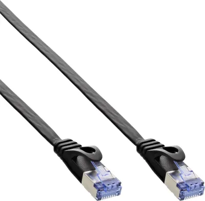 Image de InLine® 71805S Câble patch plat, U/FTP, Cat.6A, noir, 5m