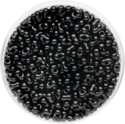 Produktbild von Rocailles Farfalle opak schwarz 2/4 mm 17 g